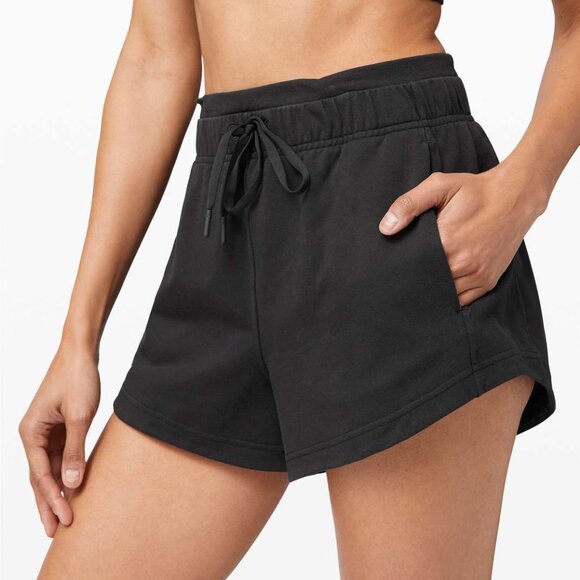 Lululemon Inner Glow Short 3" *Terry‎ Black Size 2 - Picture 1 of 5